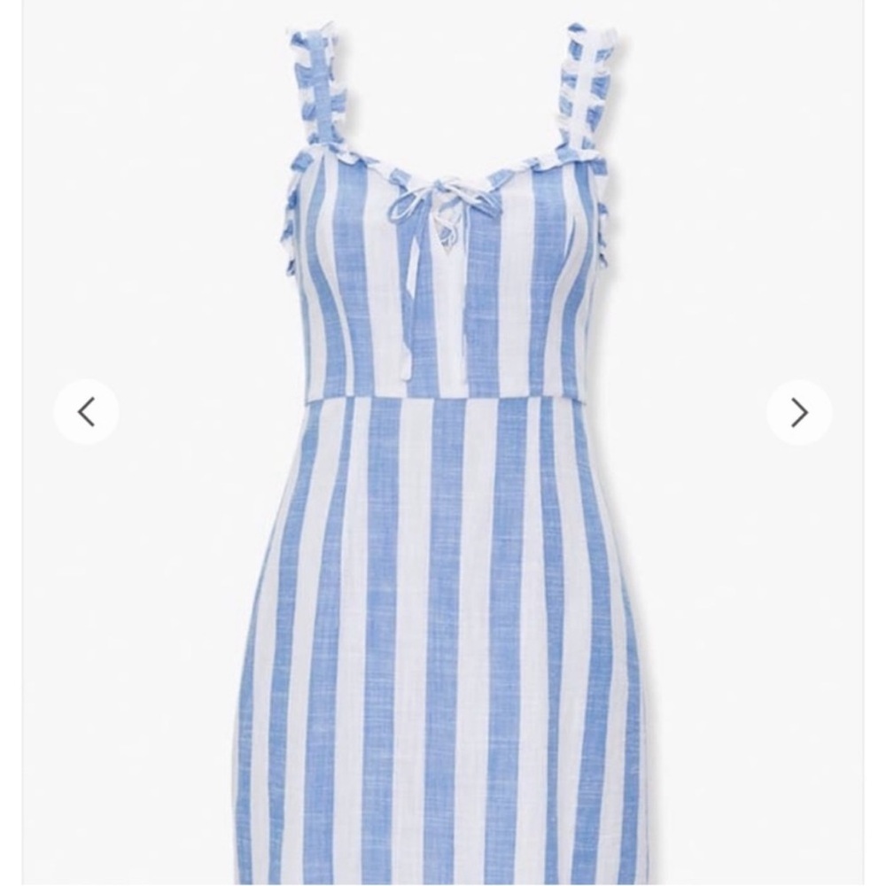 NWT $29.99 Forever 21 • Striped Mini Dress • Blue White • Large